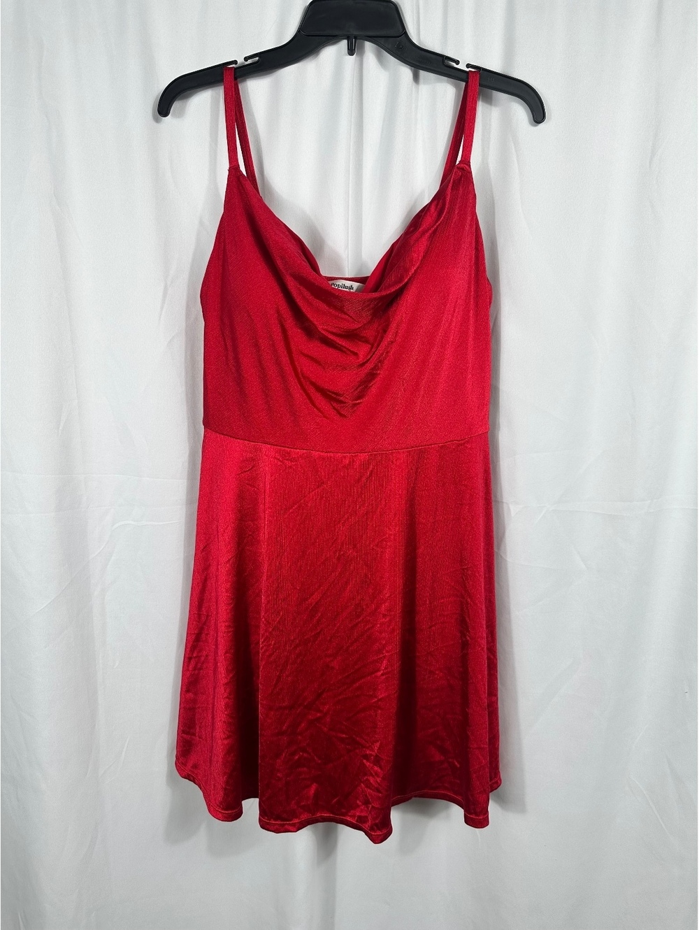 Popilush Red Shapewear Strappy Cowl Neck Fit & Flare Mini Dress XXL